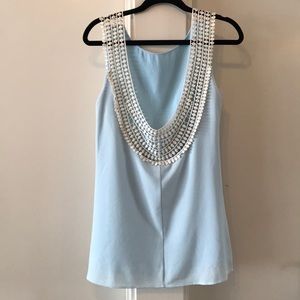 Shift dress with crochet detailing